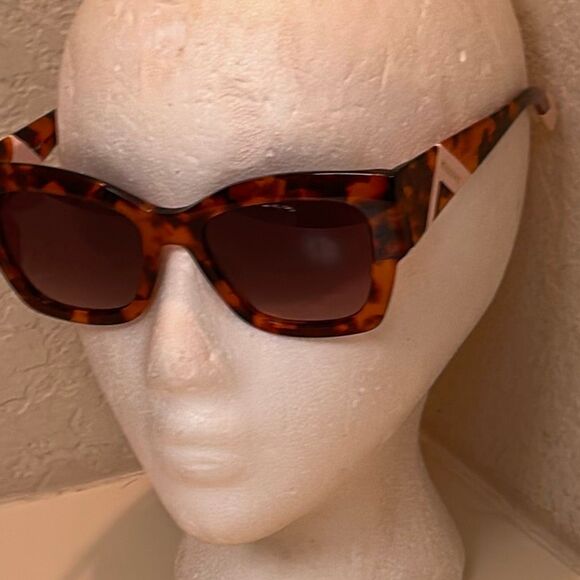 Missoni Tortoise Shell Print Cats Eye Sunglasses Brown Orange Oversized Luxe NEW main image 11
